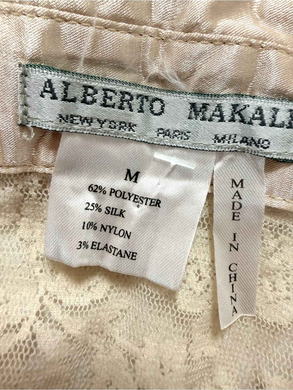 Alberto Makali Silk Blend Floral Lace Boho Button Blouse Top M - Picture 13 of 13